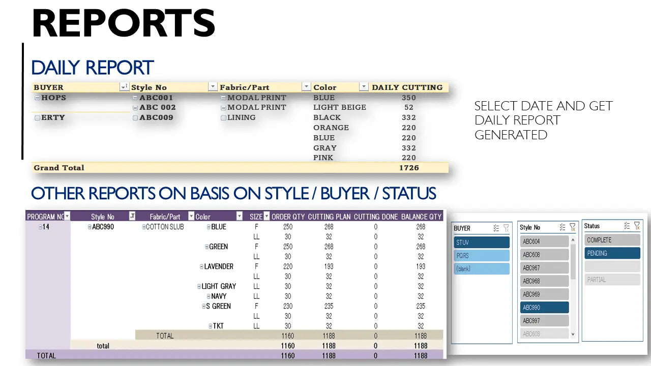 Garment Cutting Program Management Excel Template - 2