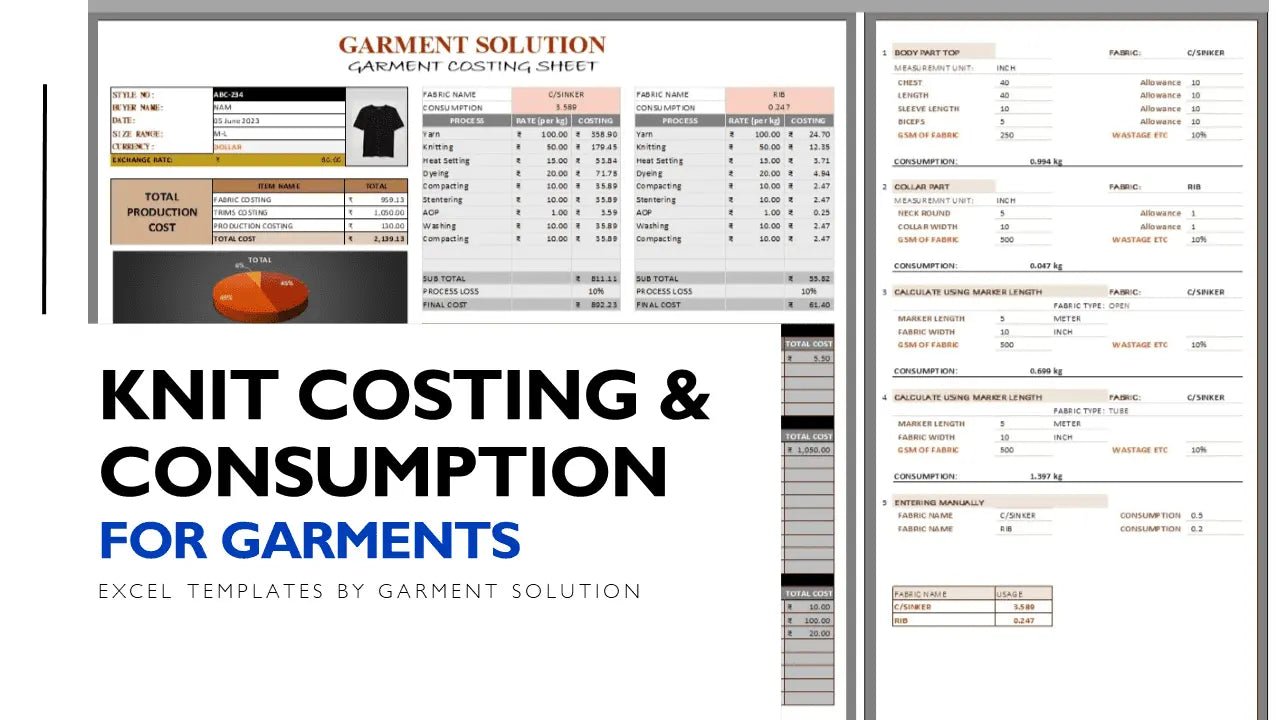 Knitted Garments Costing Excel Template - 0