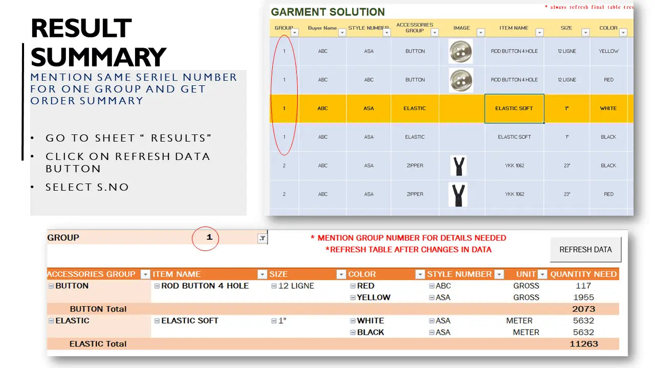 Accessory Requirement Calculation Excel Template - 2