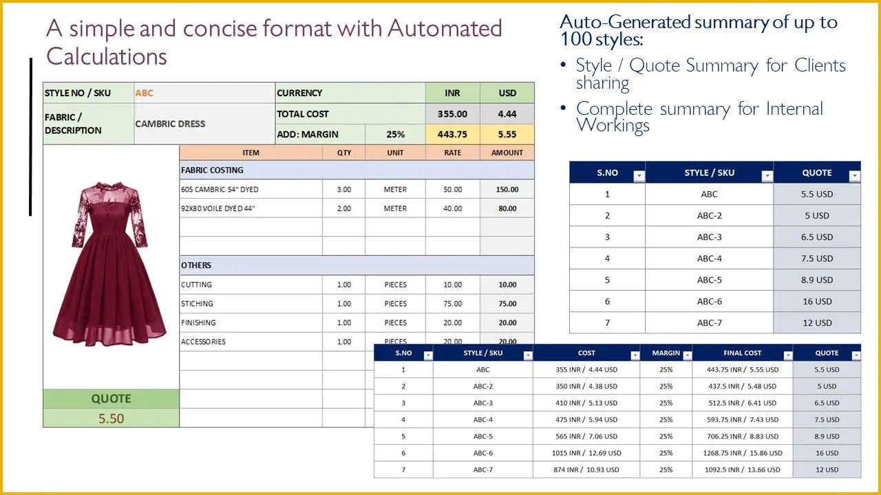 Garment Costing Excel Template (Format -2) | Costing in Garment Industry Sheet GARMENT SOLUTIONS